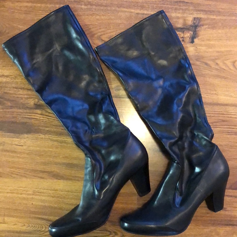 Clarks Black Leather High Heel Boot 12 M